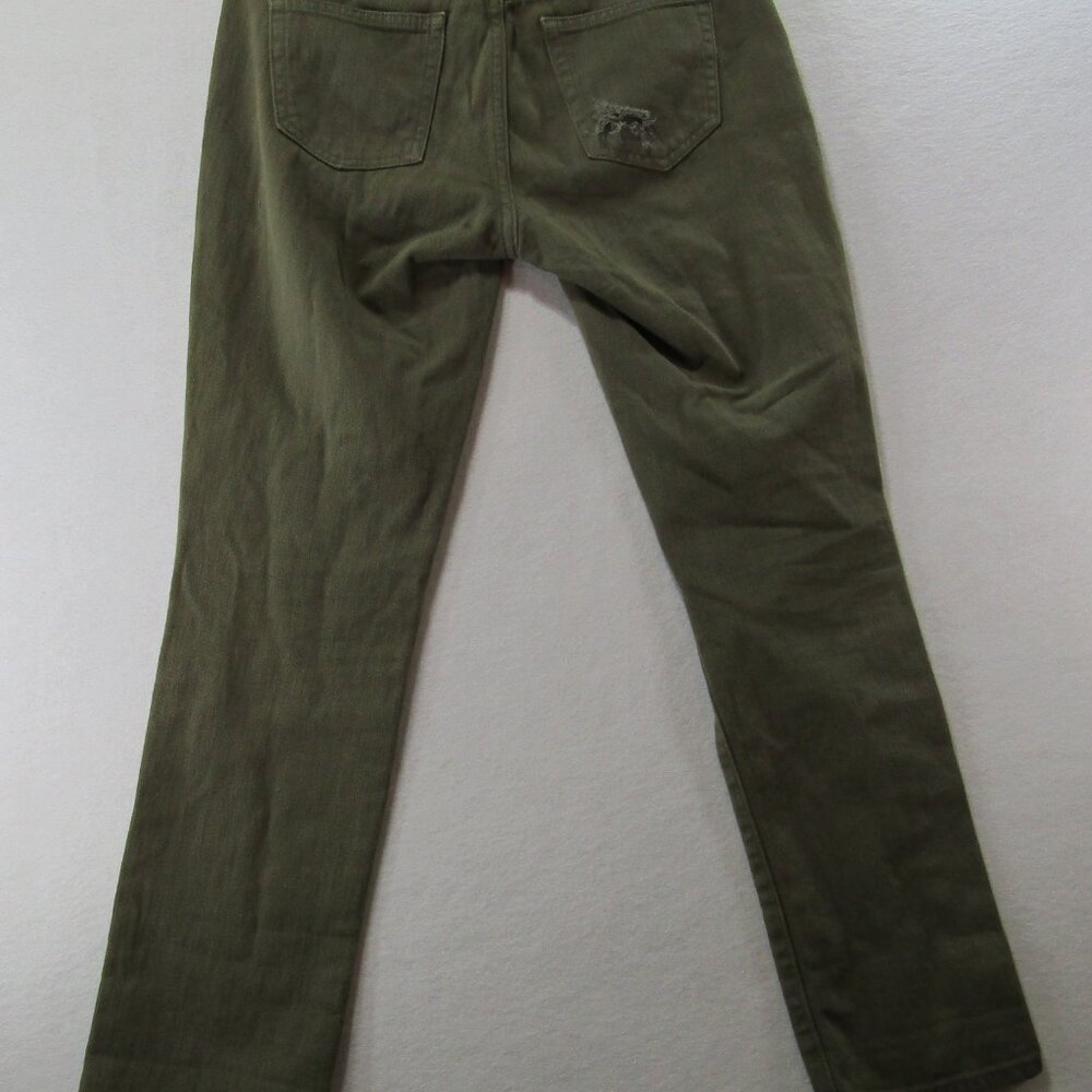 Gap Women’s Green Girlfriend Mid-rise Distressed Jeans, Size 27R - Picture 8 of 9